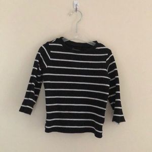First impressions black&white striped shirt 18m